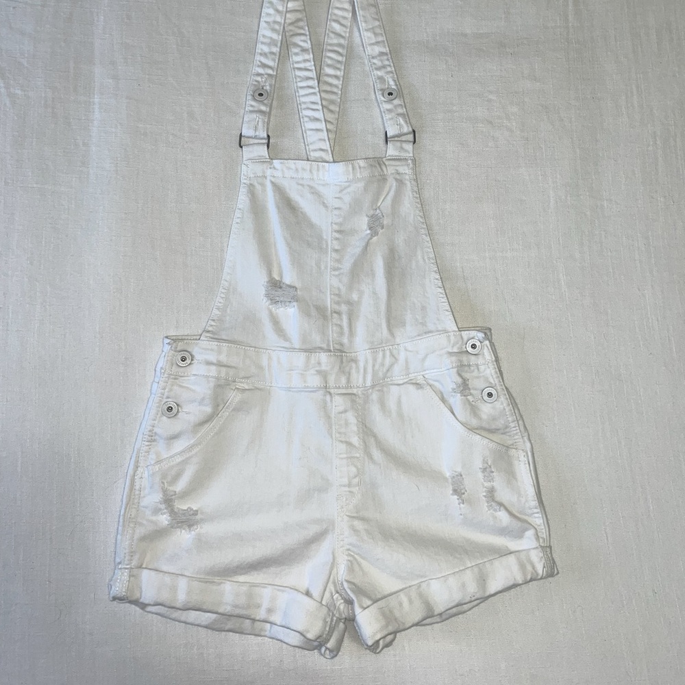White jean overalls - never worn
